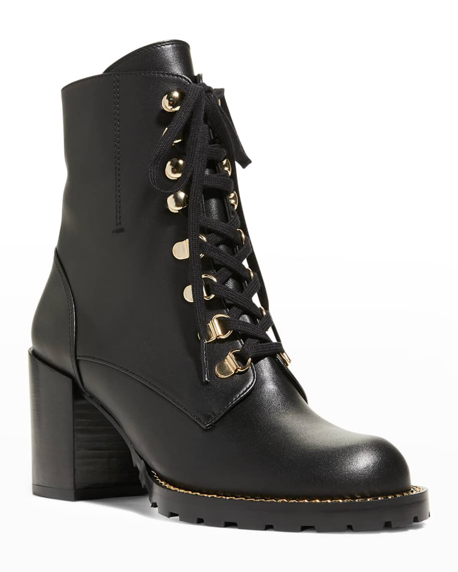Kolbie Leather Combat Booties | Neiman Marcus