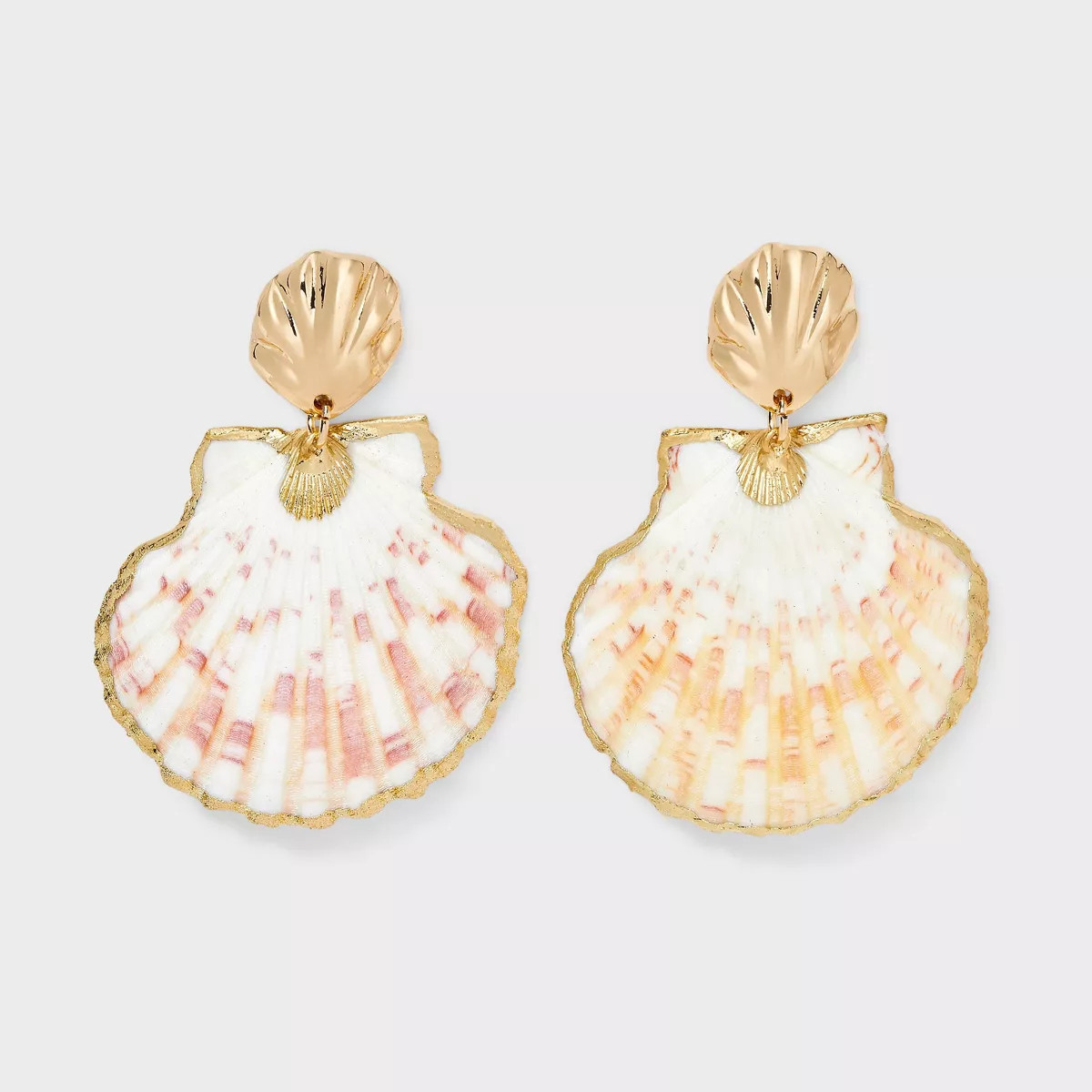 Seashell Double Drop Earrings - A New Day™ Gold | Target