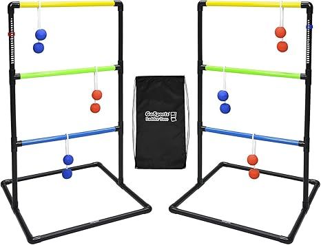 GoSports Pro Grade Ladder Toss Indoor/Outdoor Game Set with 6 Soft Rubber Bolo Balls, Travel Carr... | Amazon (US)