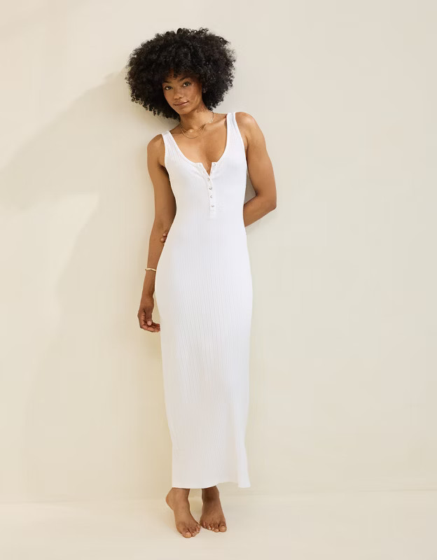 Aerie Double V Henley Bodycon Maxi Dress | Aerie