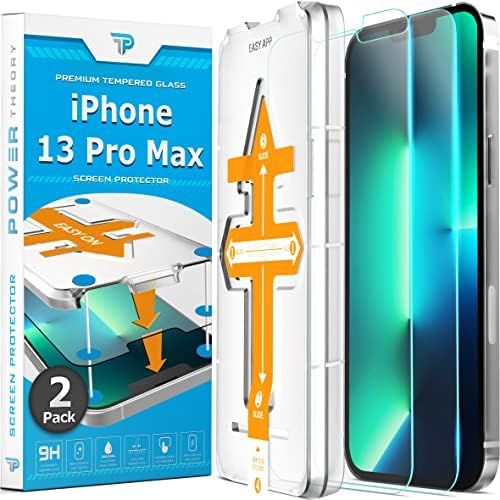 Power Theory Screen Protector for iPhone 13 Pro Max [2-Pack] with Easy Install Kit [Premium Tempered | Amazon (US)
