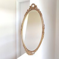 Gold Gilt Oval Wall Mirror Mid-Century Regency Rococo Floral Swag | Etsy (US)