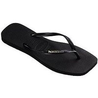 Havaianas Square Logo Flip Flops - Black | Very (UK)