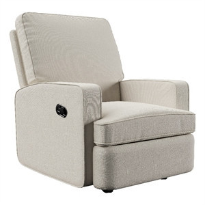 Pemberly Row Modern Recliner Chair Nursery Furniture in Beige | Homesquare