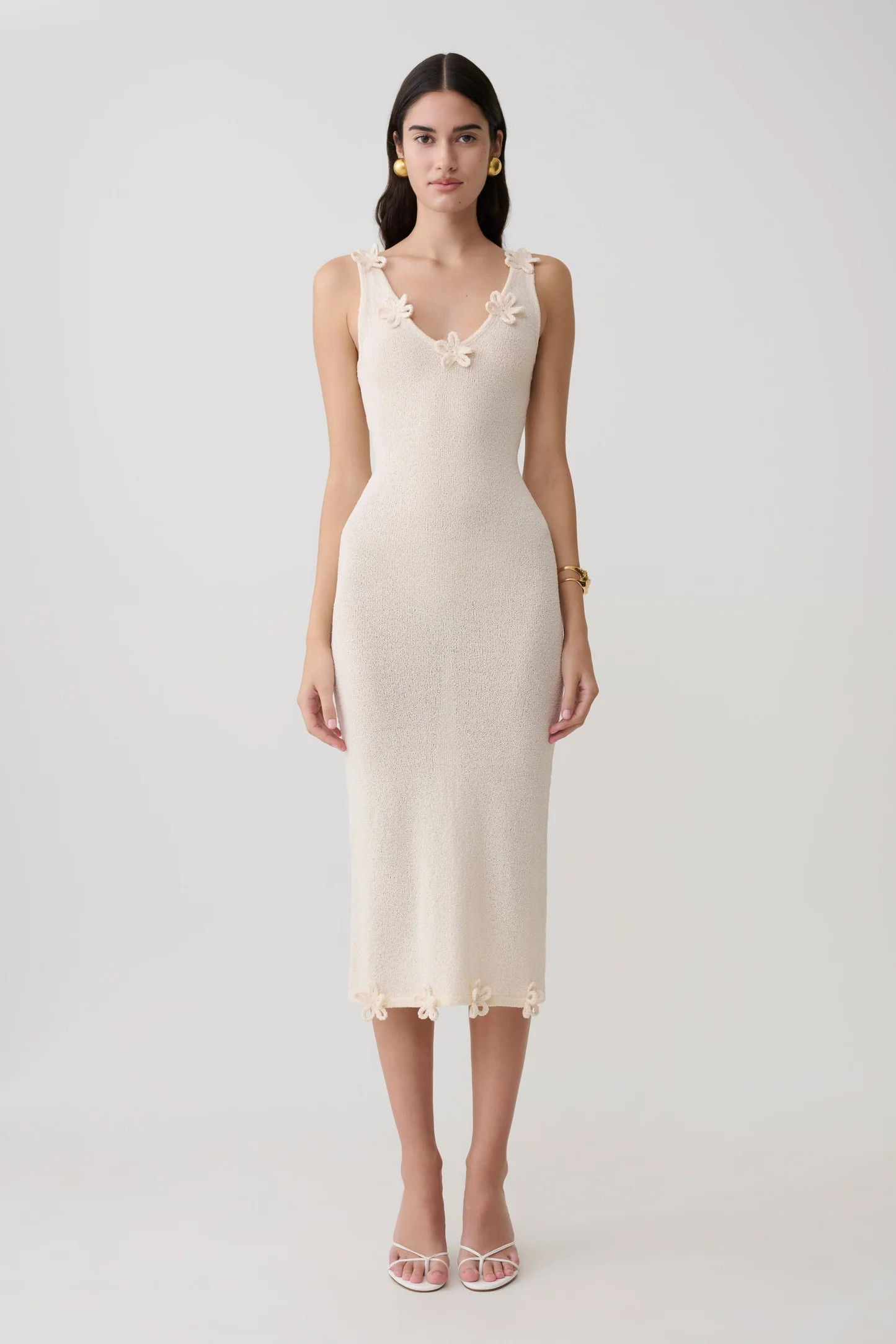 Rachael Knit Midi Dress - Nude | Meshki UK