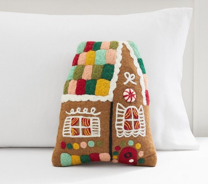 Rifle Paper Co. Gingerbread Felt Pillow | Pottery Barn Kids