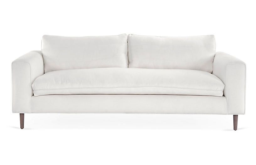 Rumsey Sofa, White Linen | One Kings Lane