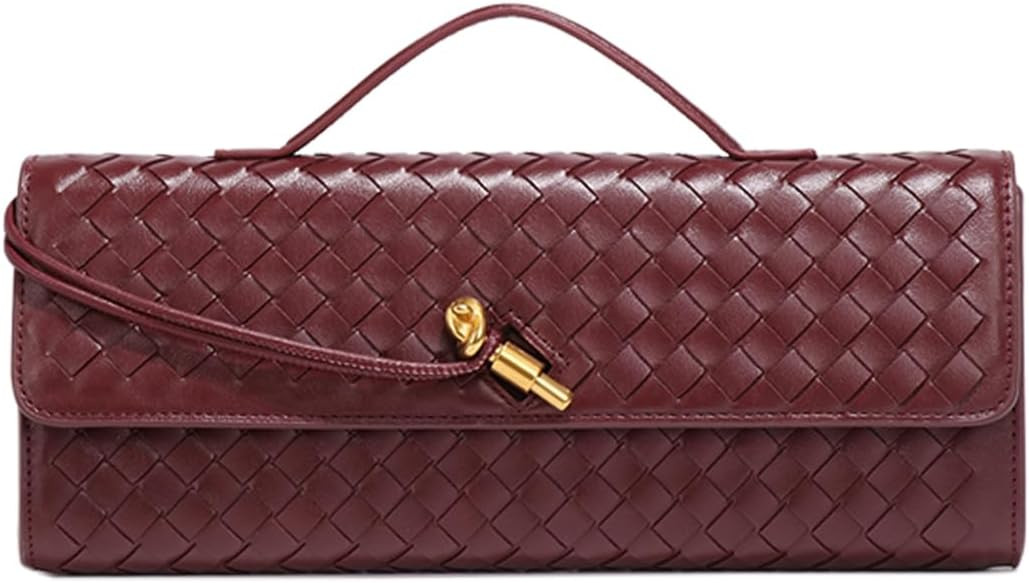 LANFENG Stylish Woven Handbag PU Leather Evening Clutch Crossbody Bag for Women | Walmart (US)