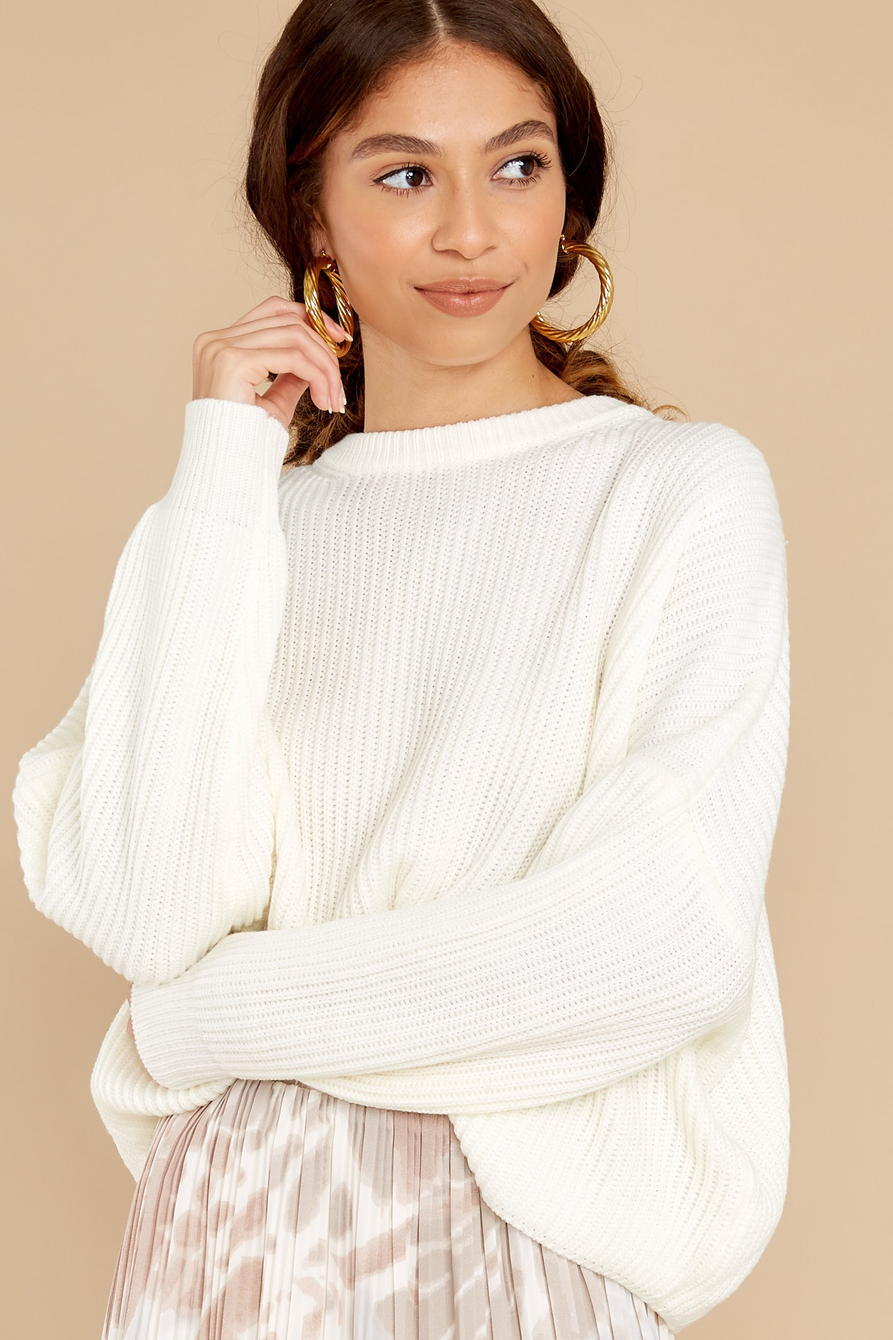 I'm All That Ivory Crop Sweater | Red Dress 