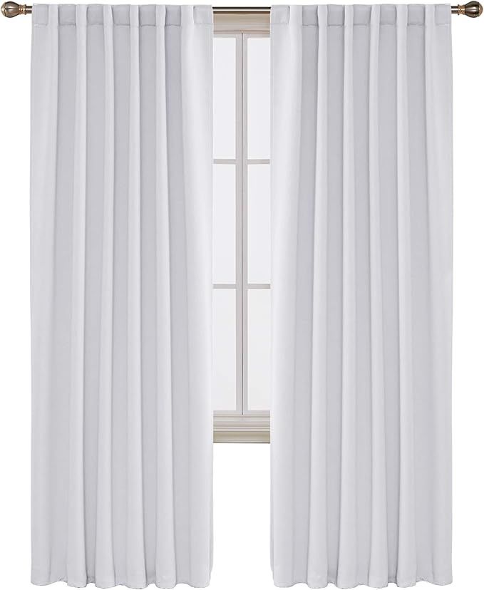 Deconovo Solid Back Tab Curtains Blackout Curtains Thermal Insulated Drapes and Curtains Room Dar... | Amazon (US)