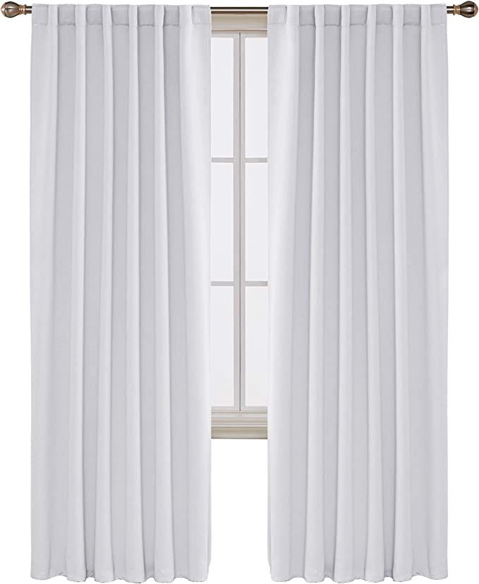 Deconovo Solid Back Tab Curtains Blackout Curtains Thermal Insulated Drapes and Curtains Room Dar... | Amazon (US)