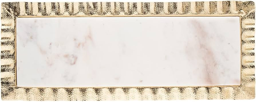 Marble Serving Tray for Appetizers Desserts Hors D'vour Dish Ripple Gold by Godinger | Amazon (US)