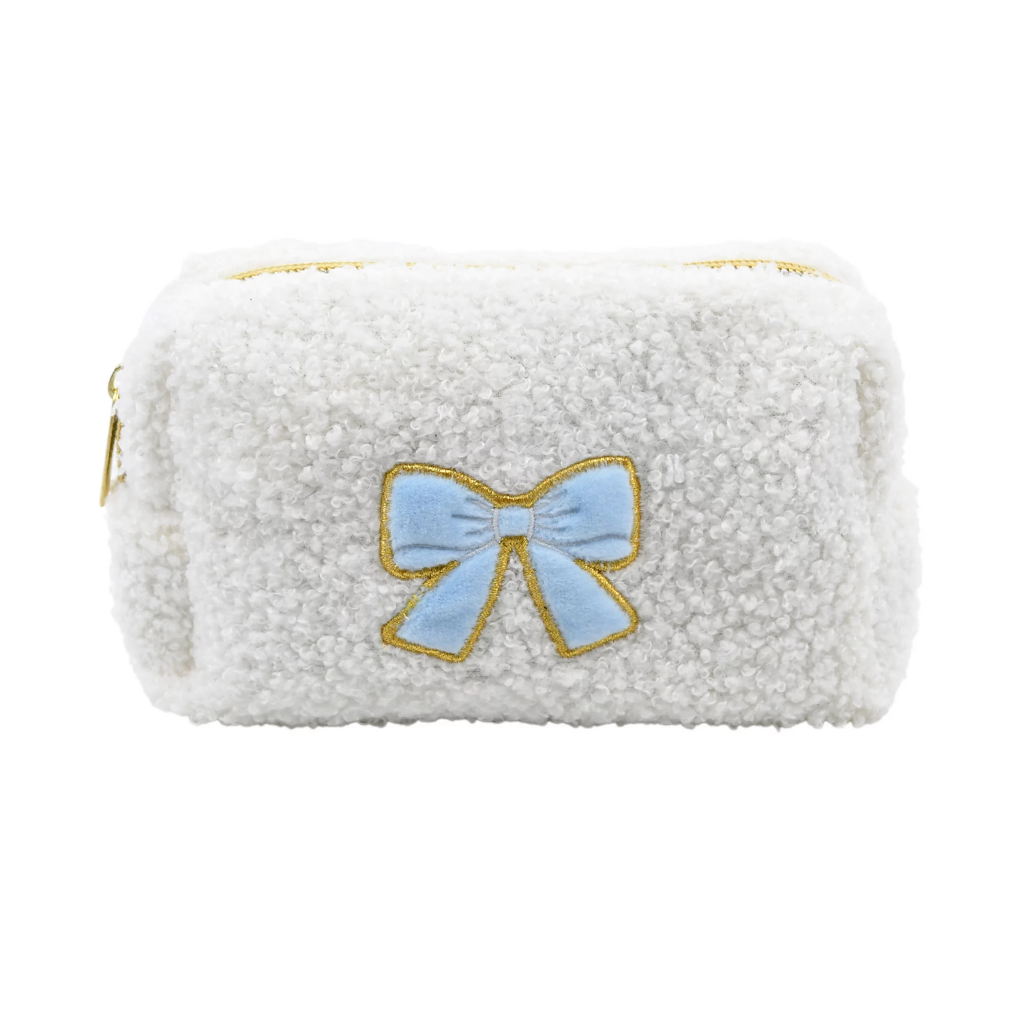 New View Gifts & Accessories Bow Print Sherpa Bag with Eyemask, Hair Elastics & Scrunchie | Kohl's