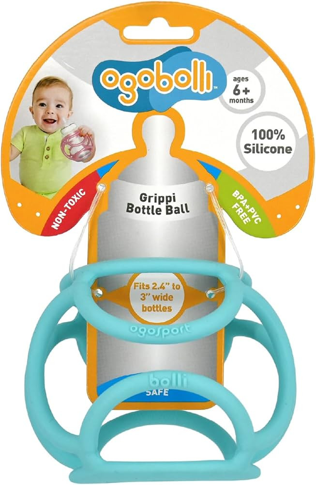 OgoBolli Grippi Teether Ring Tactile Sensory Ball and Baby Bottle Holder for Babies & Toddlers - ... | Amazon (US)