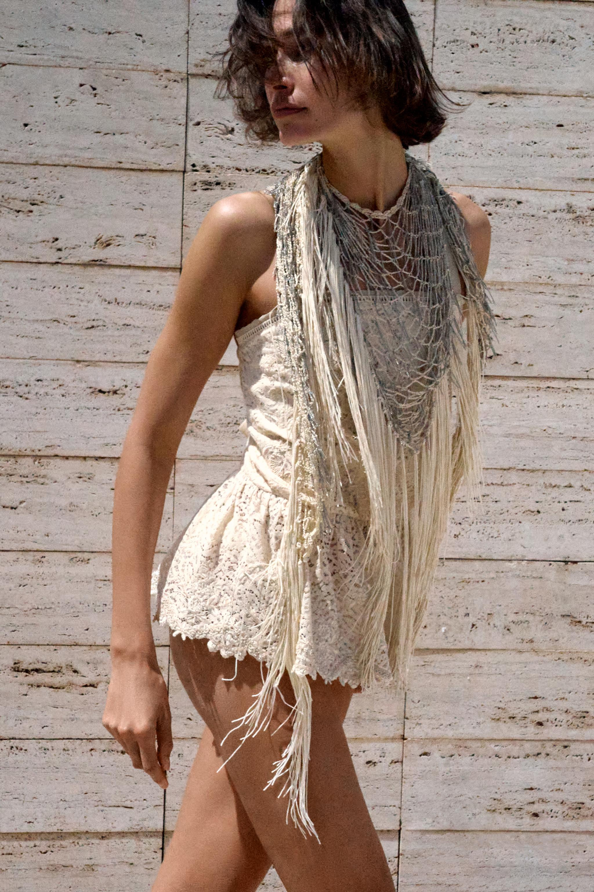 TOP WITH EMBROIDERED LACE | Zara UK
