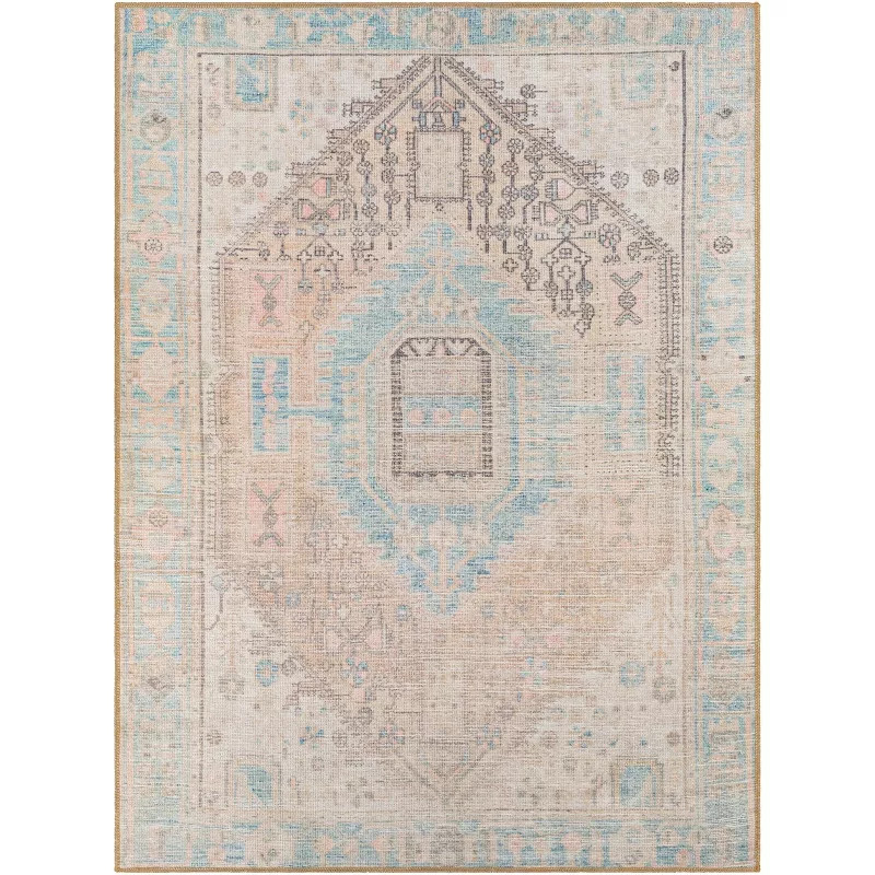 Alanya Traditional Machine Washable Rug Blue - Artistic Weavers | Target