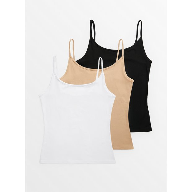 Neutral Cami Vest Top 3 Pack 20 | Tu Clothing