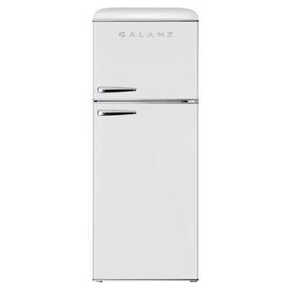 Galanz 24 in. W 10 cu. ft. Frost Free Top Freezer Refrigerator in Milkshake White, ENERGY STAR | The Home Depot