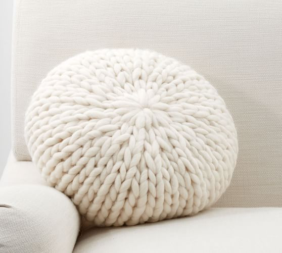 Cozy Handknit Round Pillow | Pottery Barn (US)