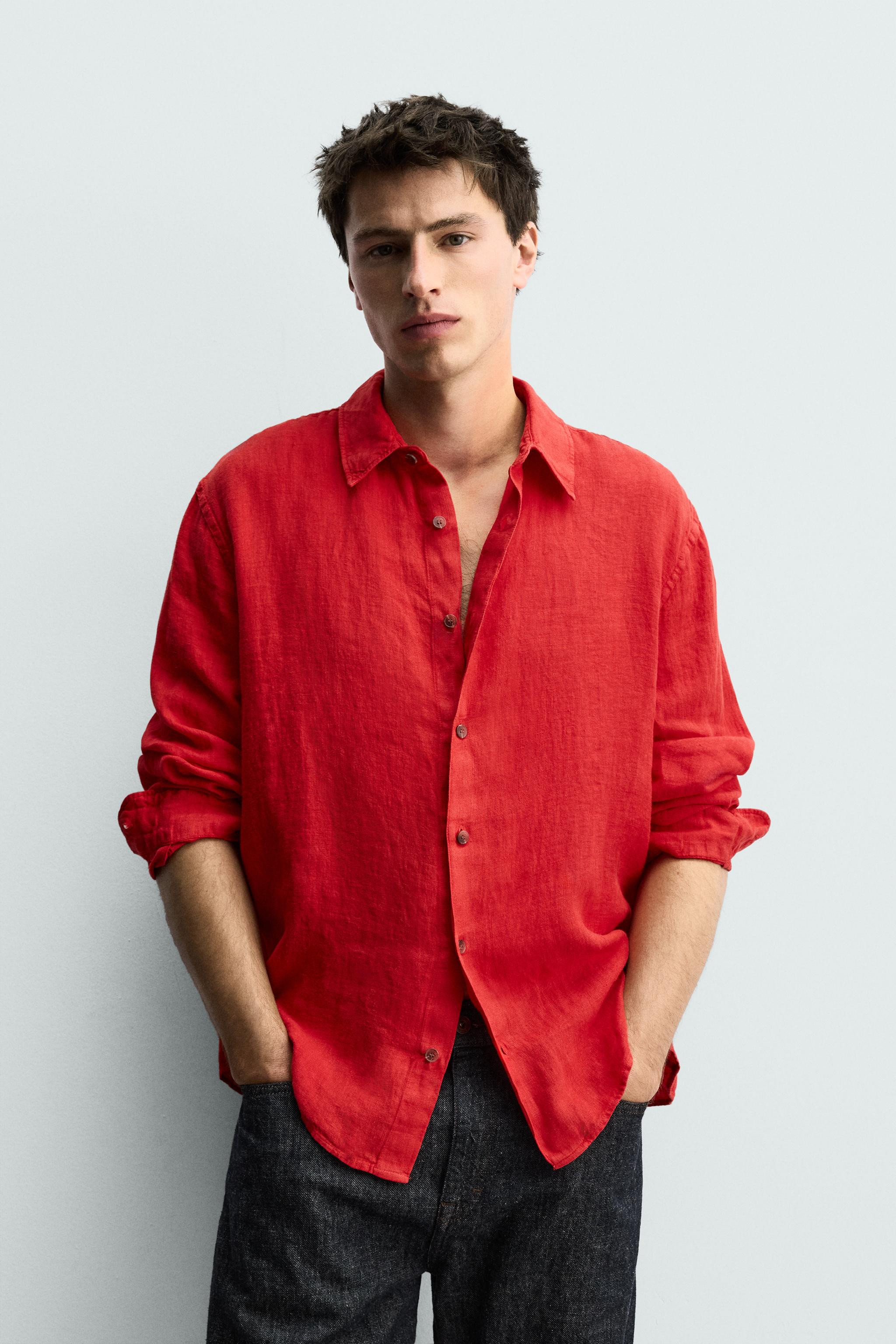 100% LINEN REGULAR FIT SHIRT | Zara UK