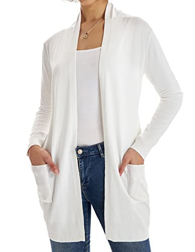 GRACE KARIN Women Cardigan Sweater, Long Open Front Knit Cardigan, Dressy Casual Winter Clothing for Women 2026 Ivory S | Amazon (US)