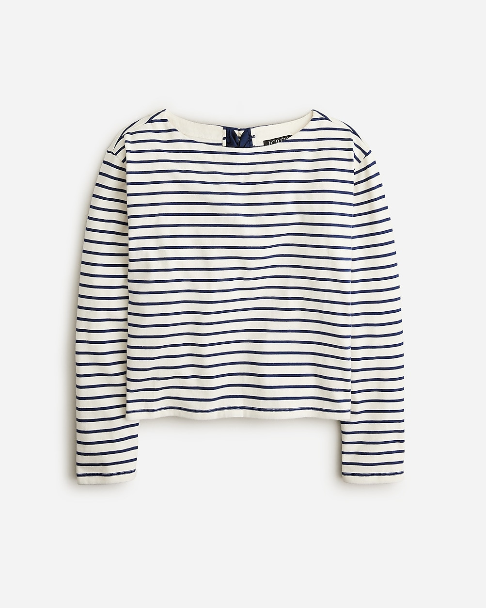 Mariner cloth boatneck T-shirt with bows in stripe | J. Crew US