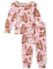 Baby And Toddler Girls Christmas Long Sleeve Gingerbread House Print Snug Fit Cotton Pajamas | Th... | The Children's Place