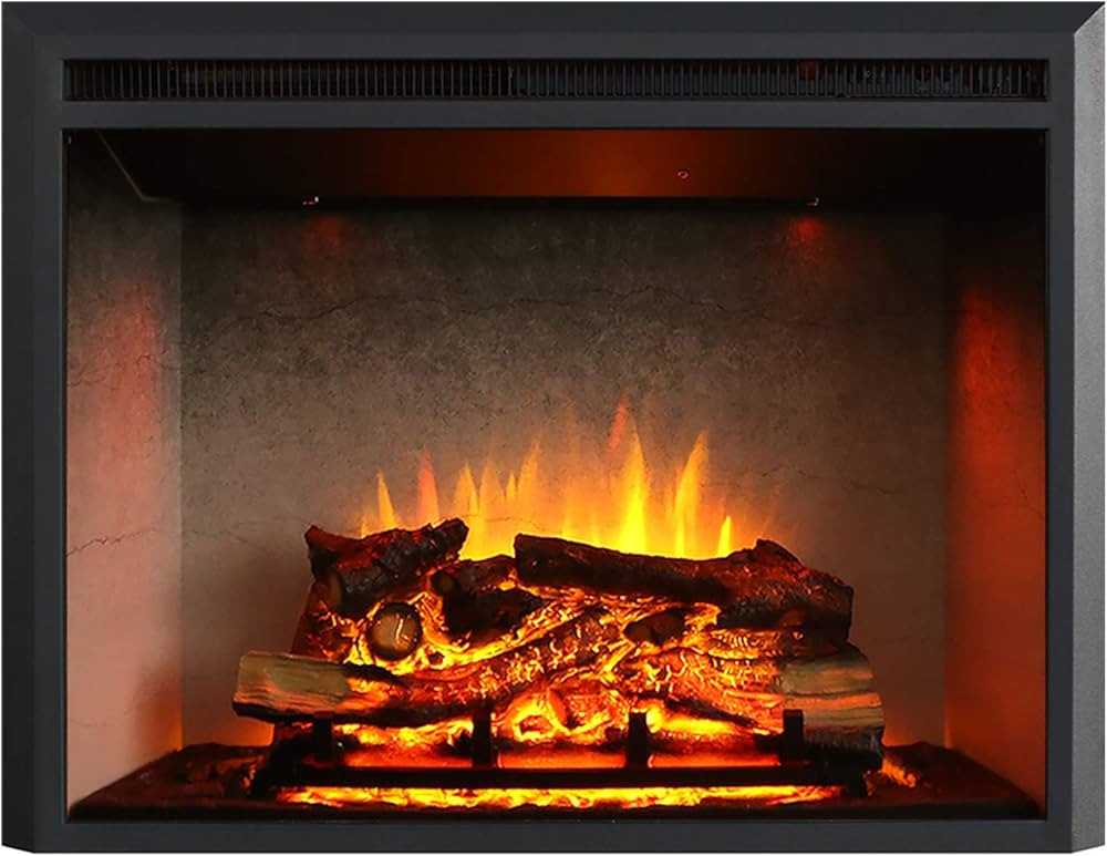 RICHFLAME 33 Inches, Edward Electric Fireplace Insert with Fire Crackling Sound, Weathered Concre... | Amazon (US)