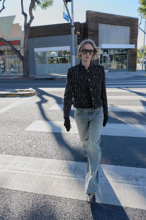 METALLIC THREAD TEXTURED BLAZER | Zara US