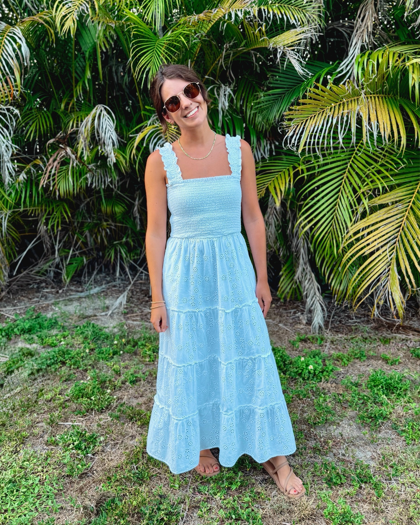 xs in this cotton eyelet dress, 6 in my croc sandals. Love this little green beaded necklace! 💚🌴🤍

#LTKootd #LTKSeasonal #LTKPetite