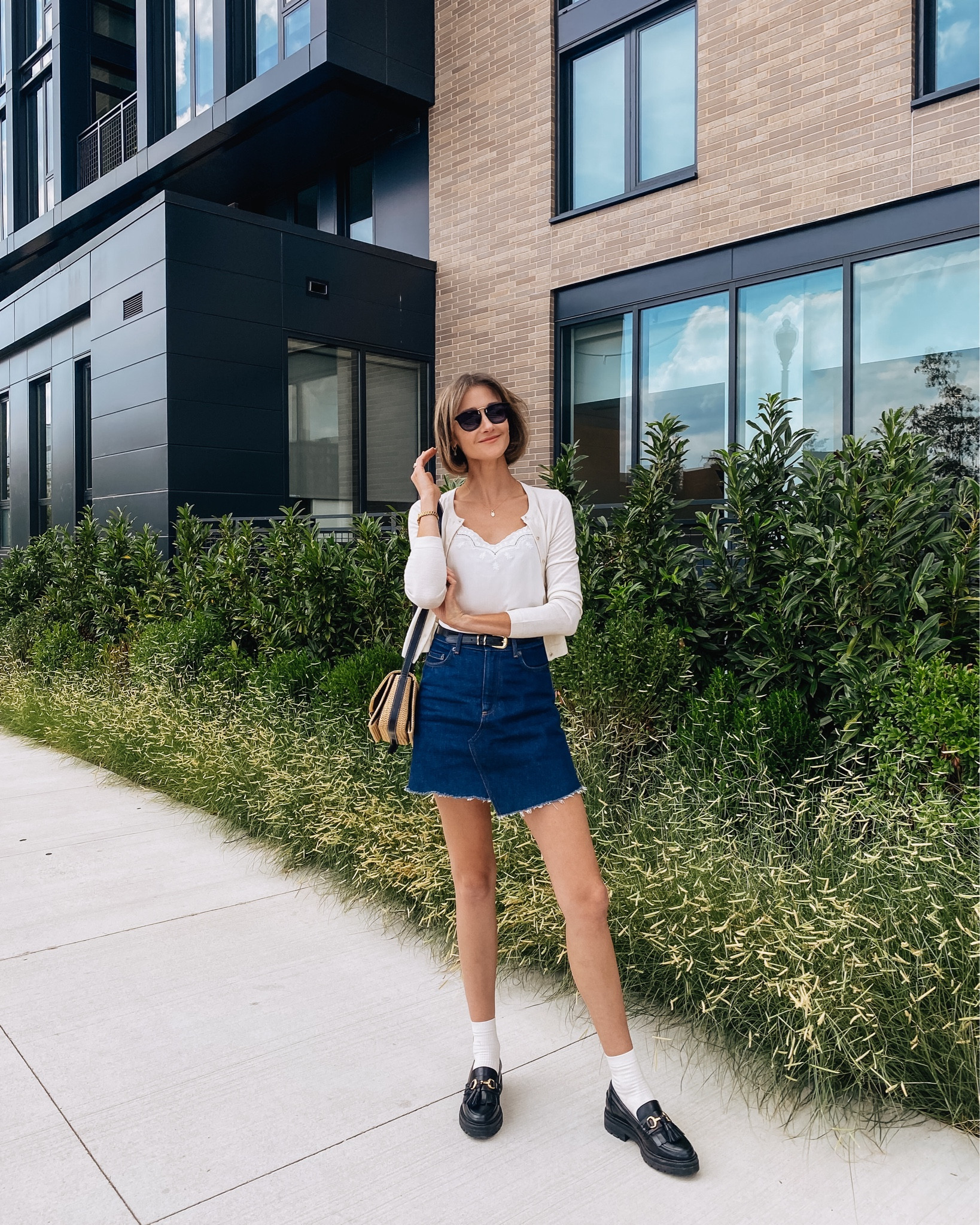 Here for the cute socks! Styled a preppy outfit with loafers and a mini cardigan and denim skirt.

#LTKShoeCrush #LTKStyleTip #LTKSeasonal