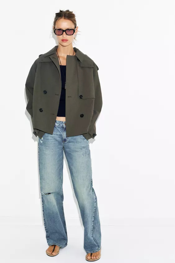 SHORT HOODED TRENCH COAT | Zara UK