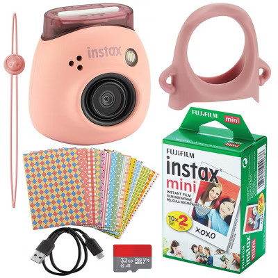 Fujifilm Instax Pal Digital Camera, 20 Fujifilm Mini Films, Decorative Stickers, Grip for Camera with USB, Micro SD and Cloth (Powder Pink) | Target