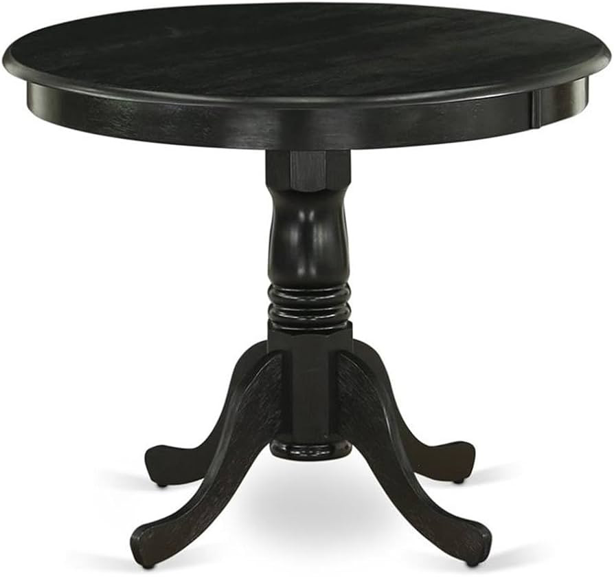 East West Furniture ANT-ABK-TP Antique Dining Room Table - a Round kitchen Table Top with Pedesta... | Amazon (US)