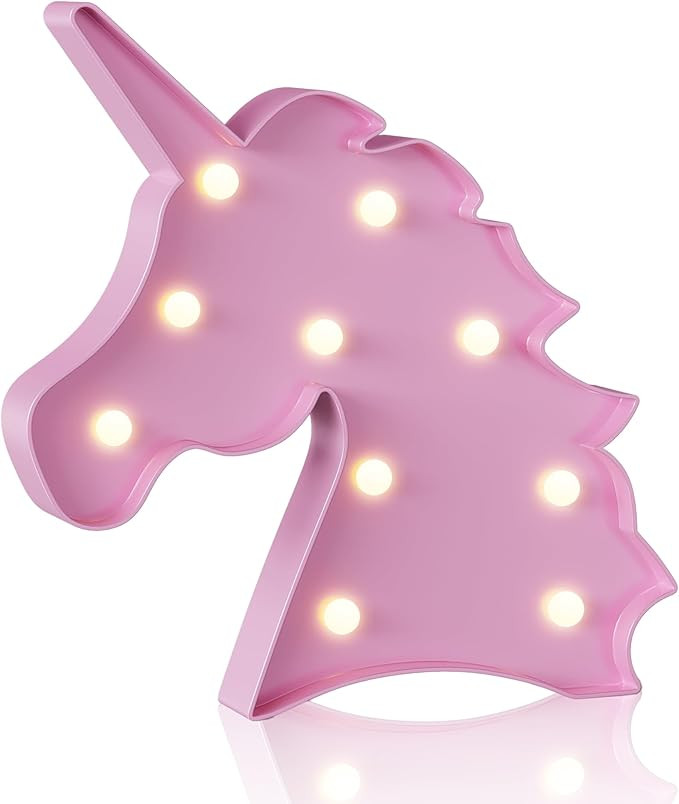 YiaMia Pink Unicorn Room Decor, Princess Party Decorations, Battery Powered Night Light for Girls | Amazon (US)