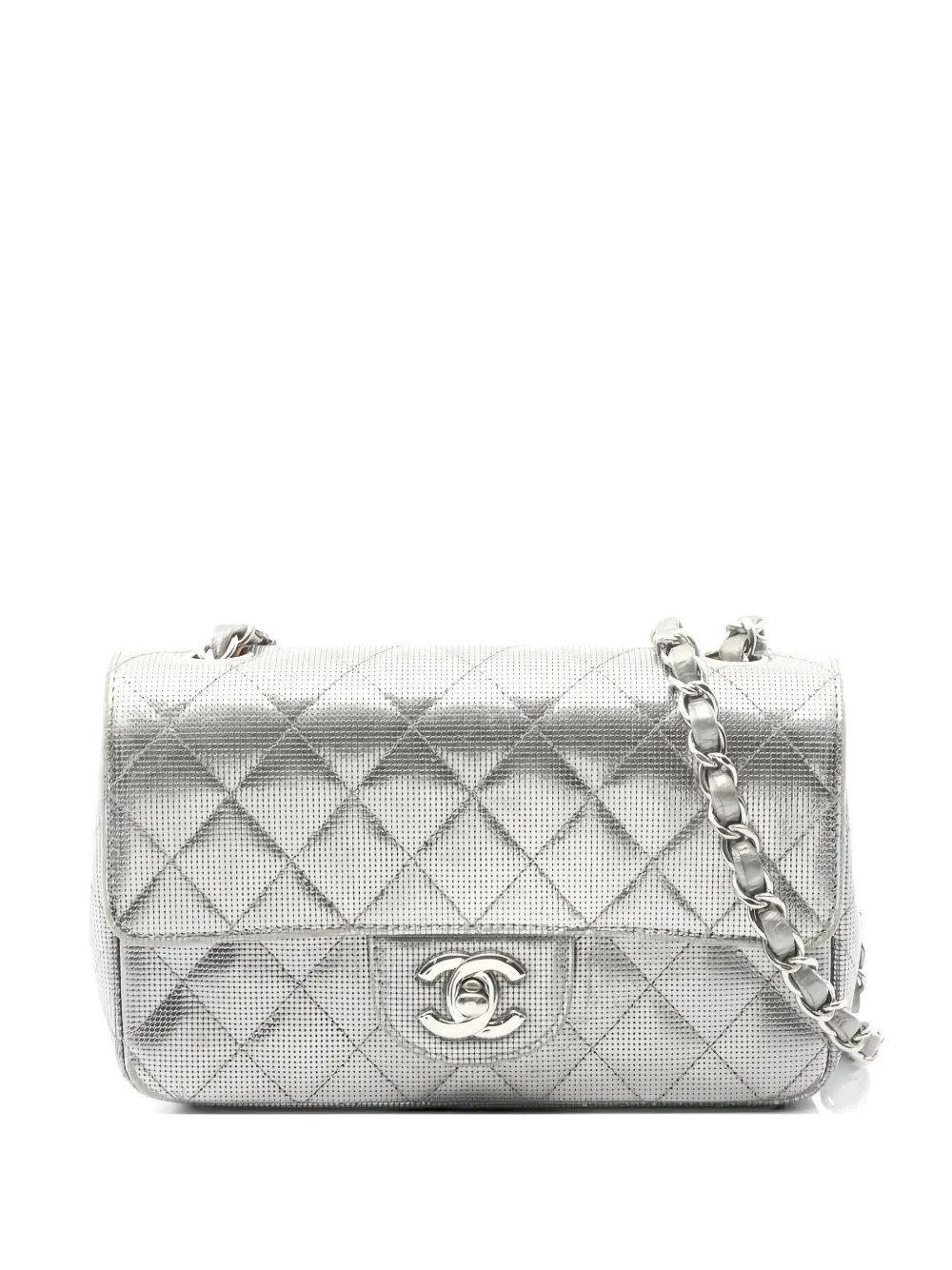 CHANEL Pre-Owned 2015-2016 20 matelassé quilted chain mini bag - Silver | Farfetch Global