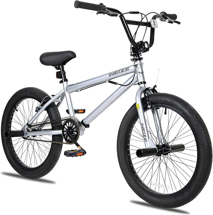 WEIZE Freestyle BMX Bike, 20 inch Trick Bicycle for Kids and Adults Men Women, Hi-Ten Steel Frame... | Amazon (US)