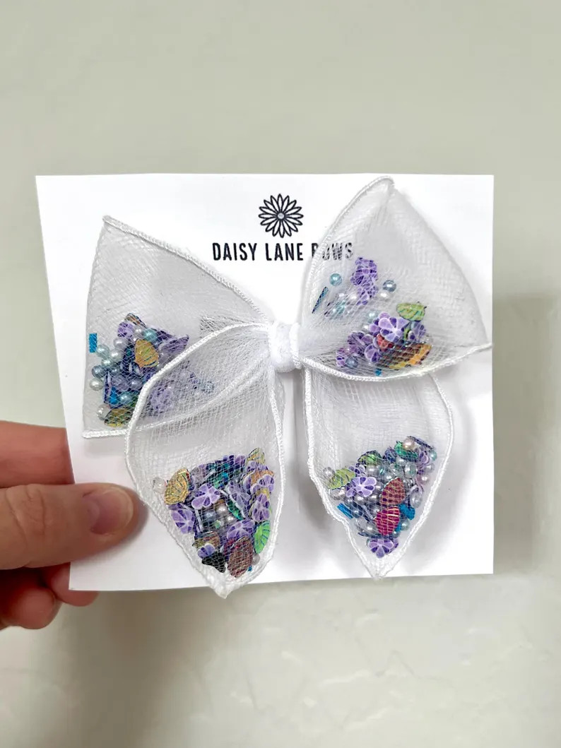 Mermaid Shaker Bow: Iridescent Shells, Sparkly Pearls - Etsy | Etsy (Global)