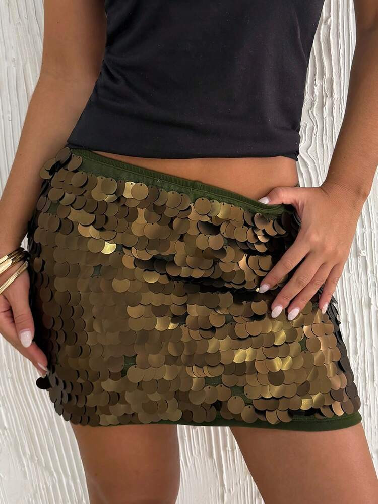 SHEIN BAE Avacado Green skirt | SHEIN