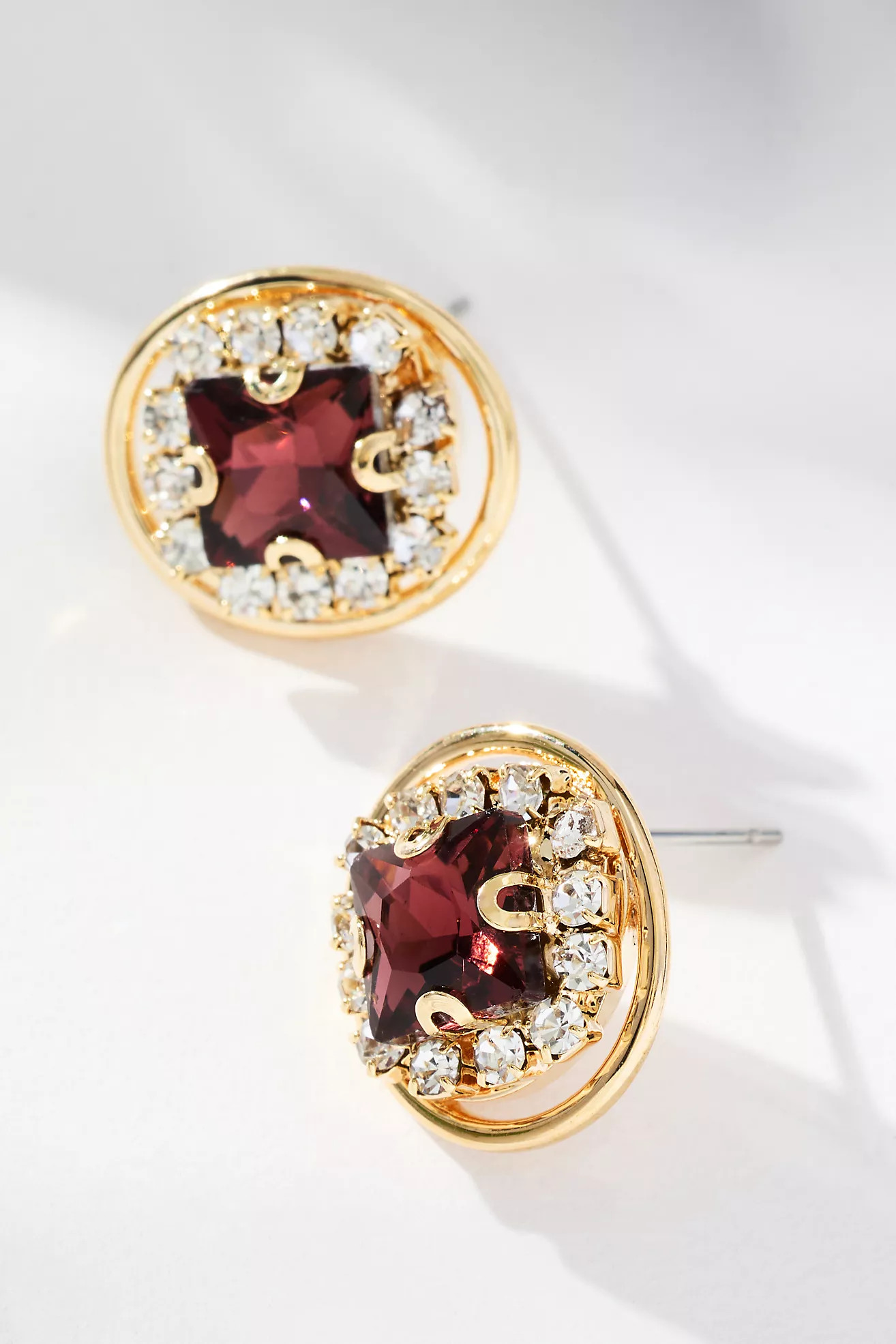 @merricksart x Anthropologie Bezel Crystal Post Earrings | Anthropologie (US)