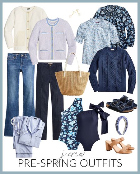 The cutest new pre-spring outfit arrivals from J. Crew! Loving these ivory, slate blue and lilac clothes for early spring! Includes a lady jacket, resort swimwear, floral tops, cableknit sweaters, nude sandals, flare jeans, and a woven tote bag! And many are on sale right now!
.
#ltkseasonal #ltksalealert #ltkworkwear #ltkcurves #ltkshoecrush #ltkunder50 #ltkunder100 #ltkstyletip #ltkspring #ltkfind #ltkhome

#LTKsalealert #LTKunder100 #LTKSeasonal