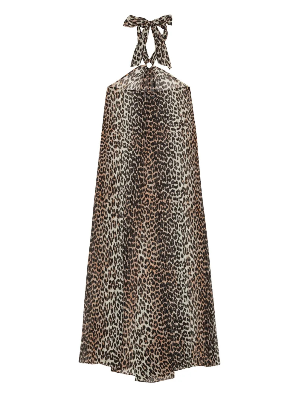 GANNI leopard-print Halter Dress | Neutrals | FARFETCH | Farfetch Global