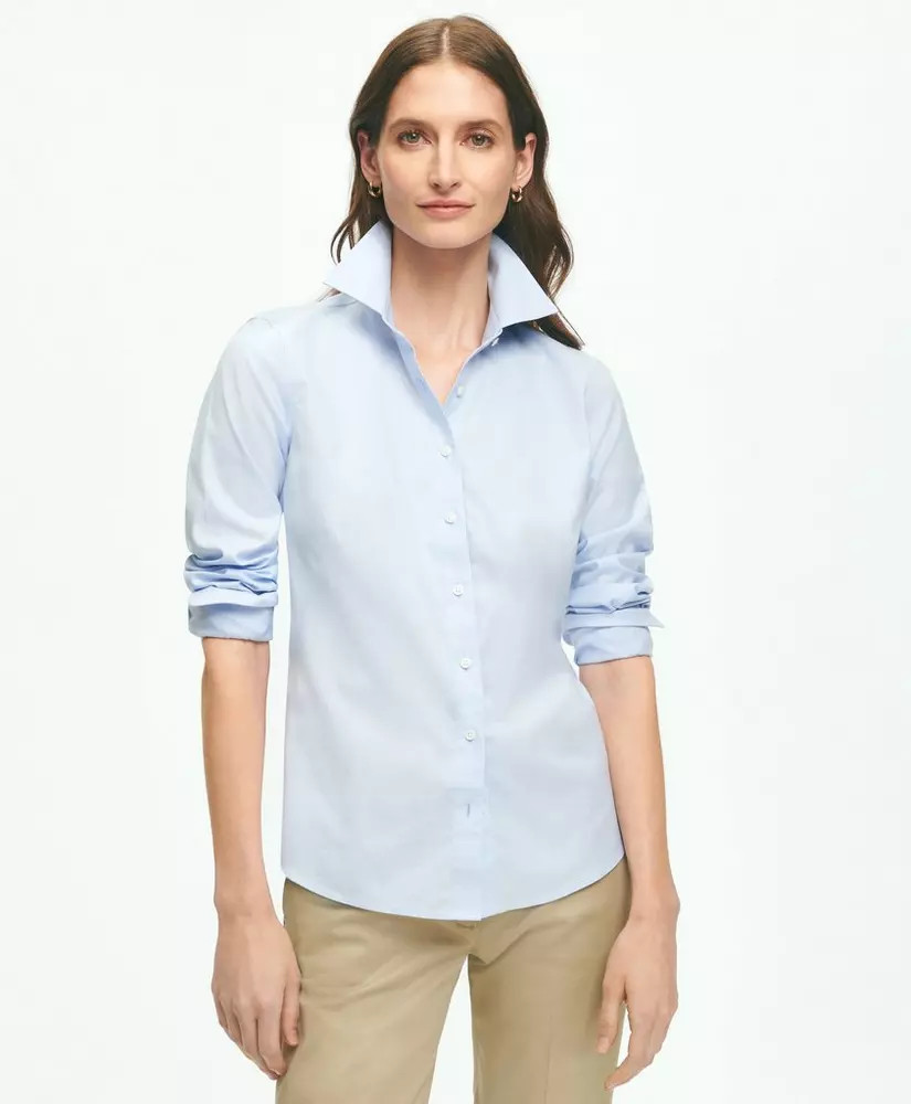 Fitted Non-Iron Stretch Supima® Cotton Dress Shirt | Brooks Brothers