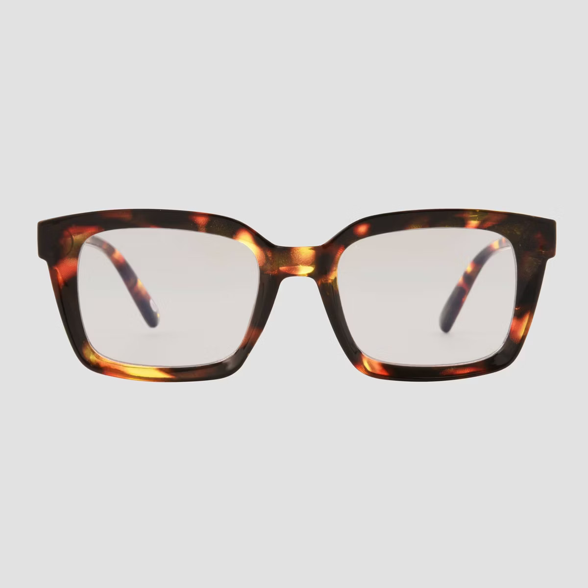 Women's Shiny Plastic Rectangle Blue Light Filtering Reading Glasses - Universal Thread™ Brown/... | Target