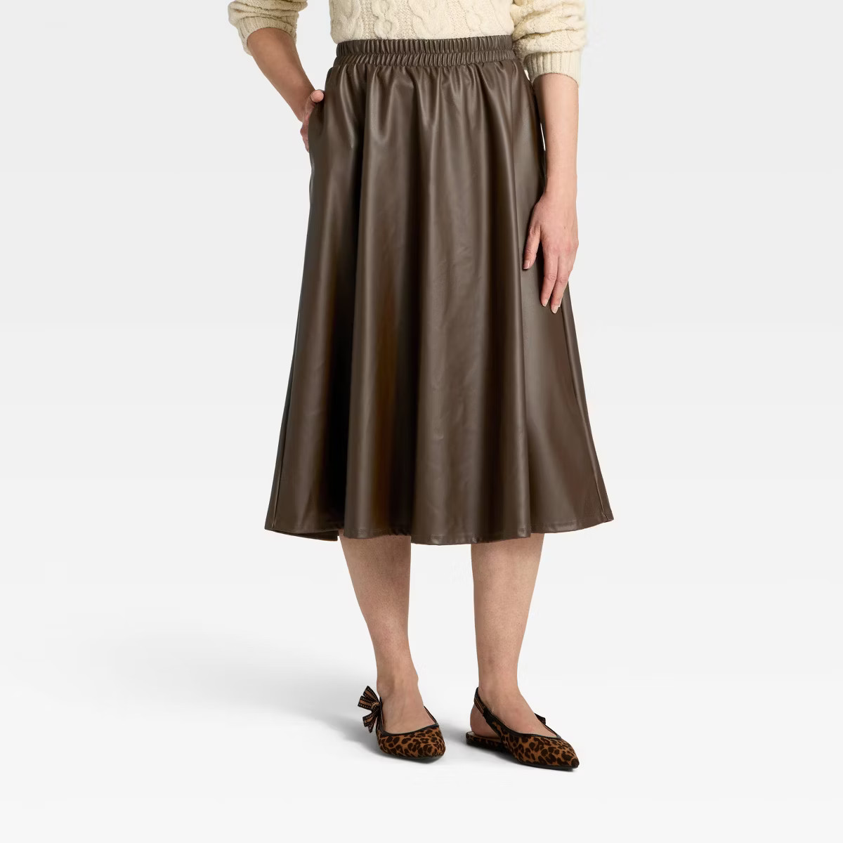 Women's Faux Leather Skirt - A New Day™ Dark Brown | Target