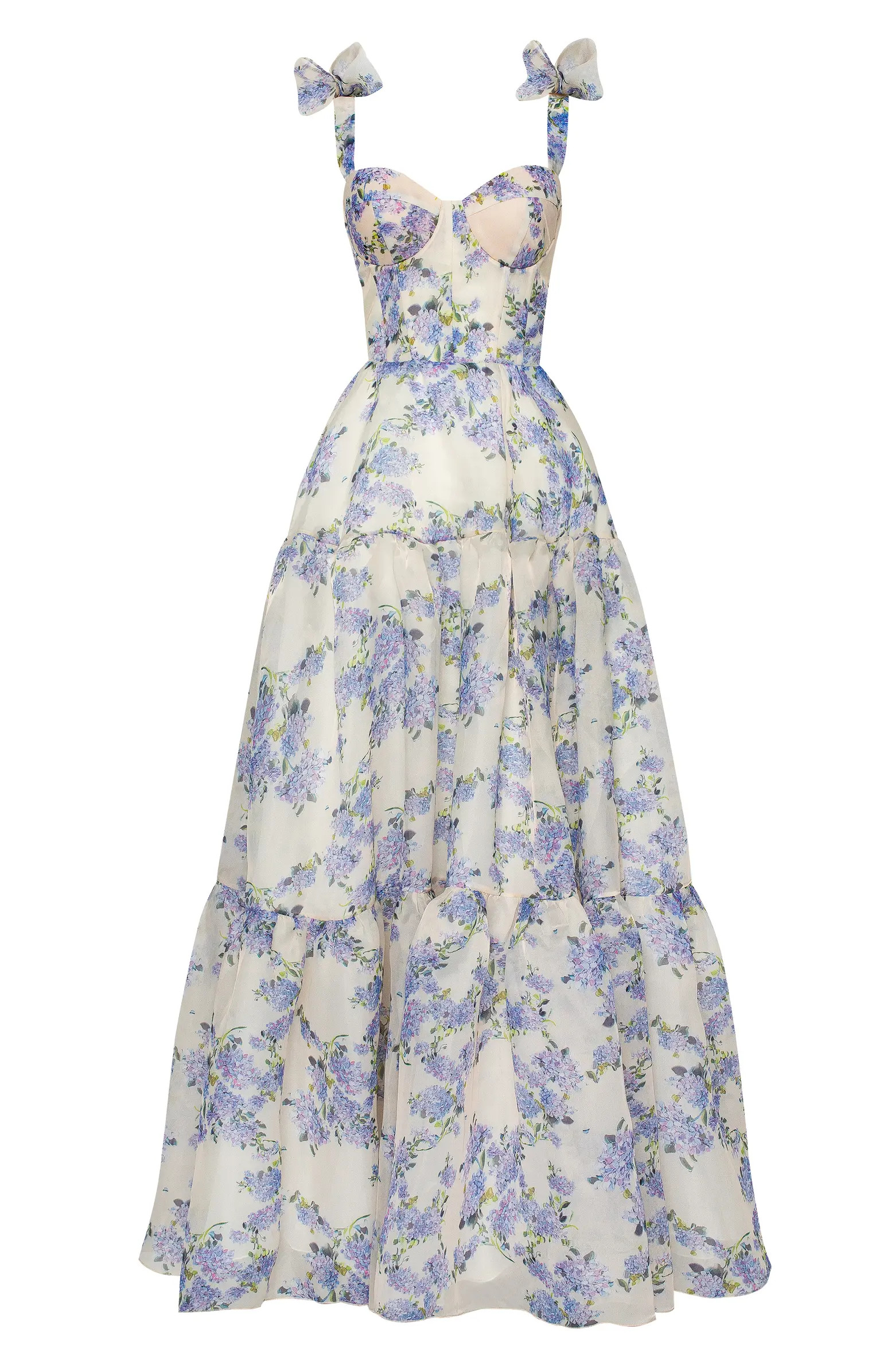 Milla Hydrangea Tender Floral Maxi Tie-Strap Dress | Nordstrom | Nordstrom