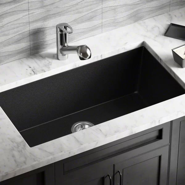 Quartz Granite 32 5/8" L x 18 3/8" W Undermount Kitchen Sink | Wayfair Professional