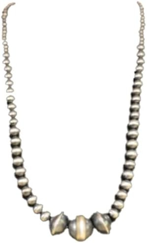 Navajo Style Pearls Sterling Silver Necklace Genuine 9-11mm Pearls 16-18 Inches Long | Amazon (US)