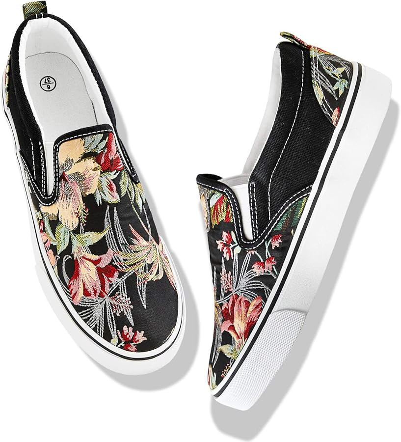 Women's Slip on Shoes Fashion Canvas Sneakers Low Top Casual Shoes Non Slip Loafers | Amazon (US)