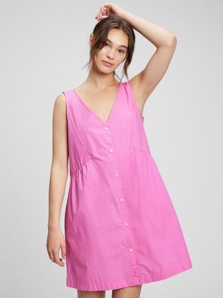 V-Neck Button-Front Dress | Gap (US)